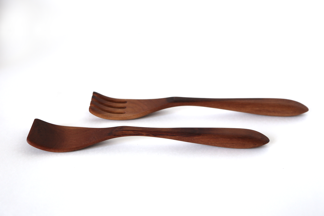 The Salad Lab 12" Walnut Servers