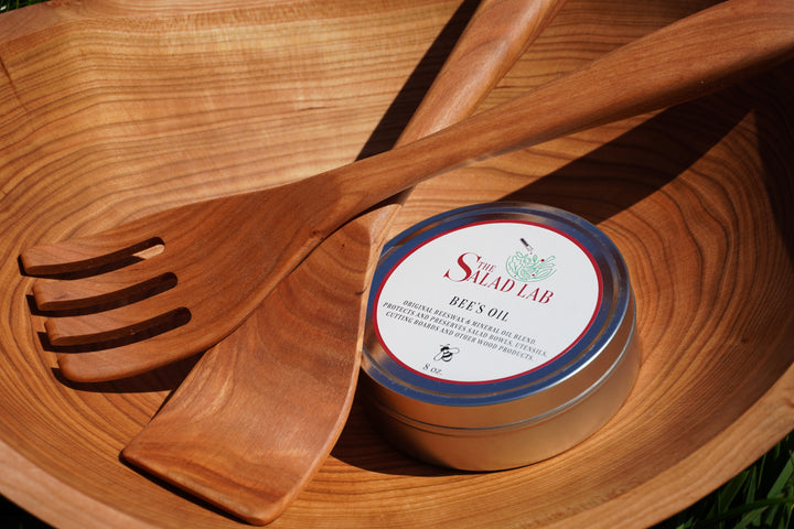 The Salad Lab 15" Live Edge Cherry Oval Bowl Set